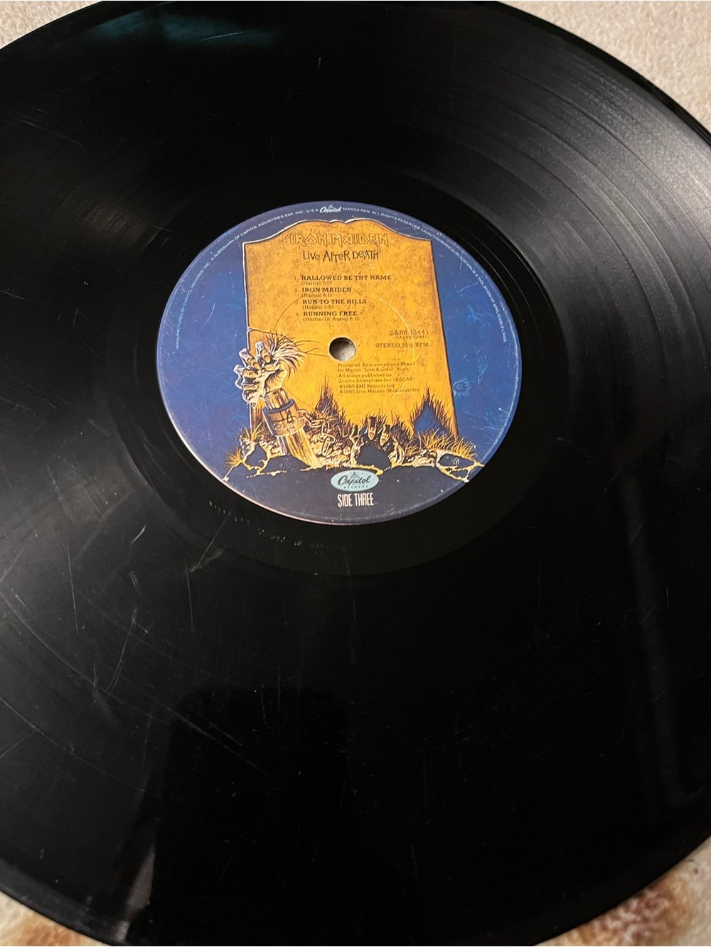 Iron Maiden Live After Death Vinyl Record - Blue & Yellow Cover - Picture 9 of 14